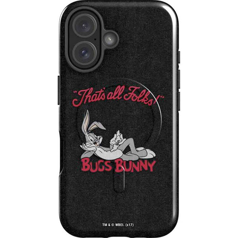 Looney Tunes Bugs Bunny Thats All Folks iPhone 16 Plus Magsafe Impact Case